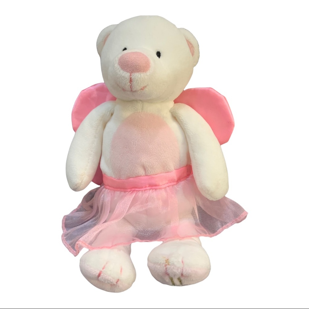Harrods Cute Soft White Ballerina Angel Bear Wearing Pink Tutu & Wings